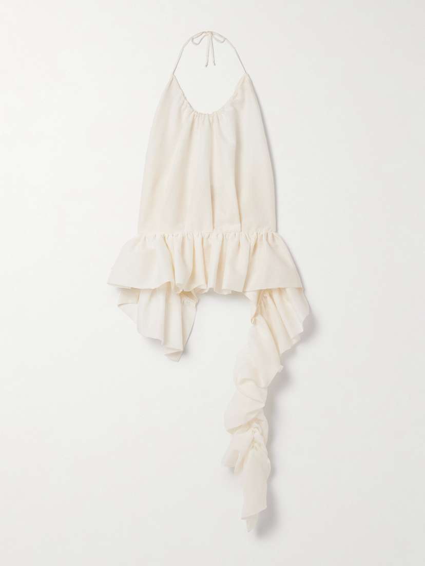 LIBEROWE Tamara Crepe Peplum Halterneck Top