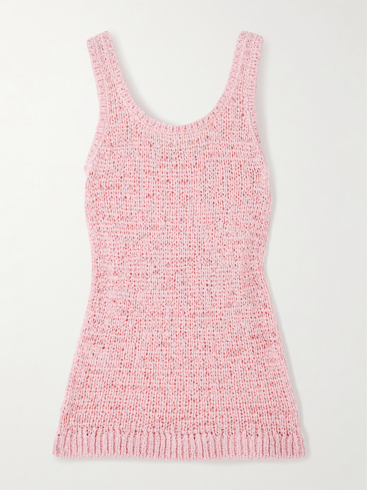 Liberowe Open-knit Organic Cotton-blend Tank Top In Pink