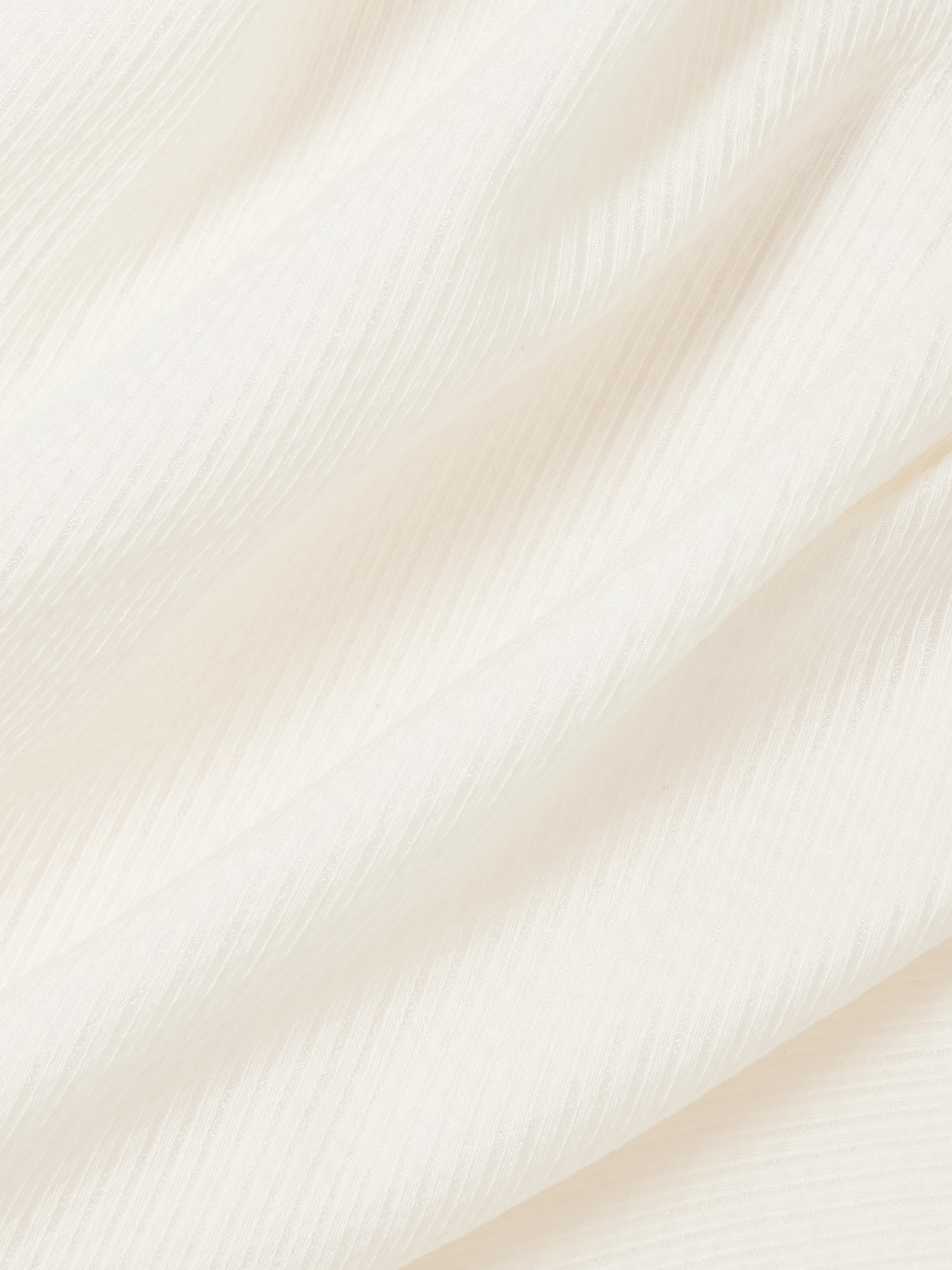 LIBEROWE ACCORDION COLD-SHOULDER RIBBED COTTON AND SILK-BLEND MIDI DRESS