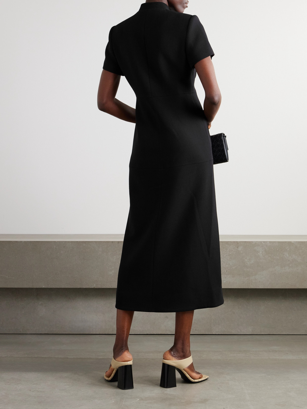 Liberowe Imperial Wool-crepe Midi Dress In Black