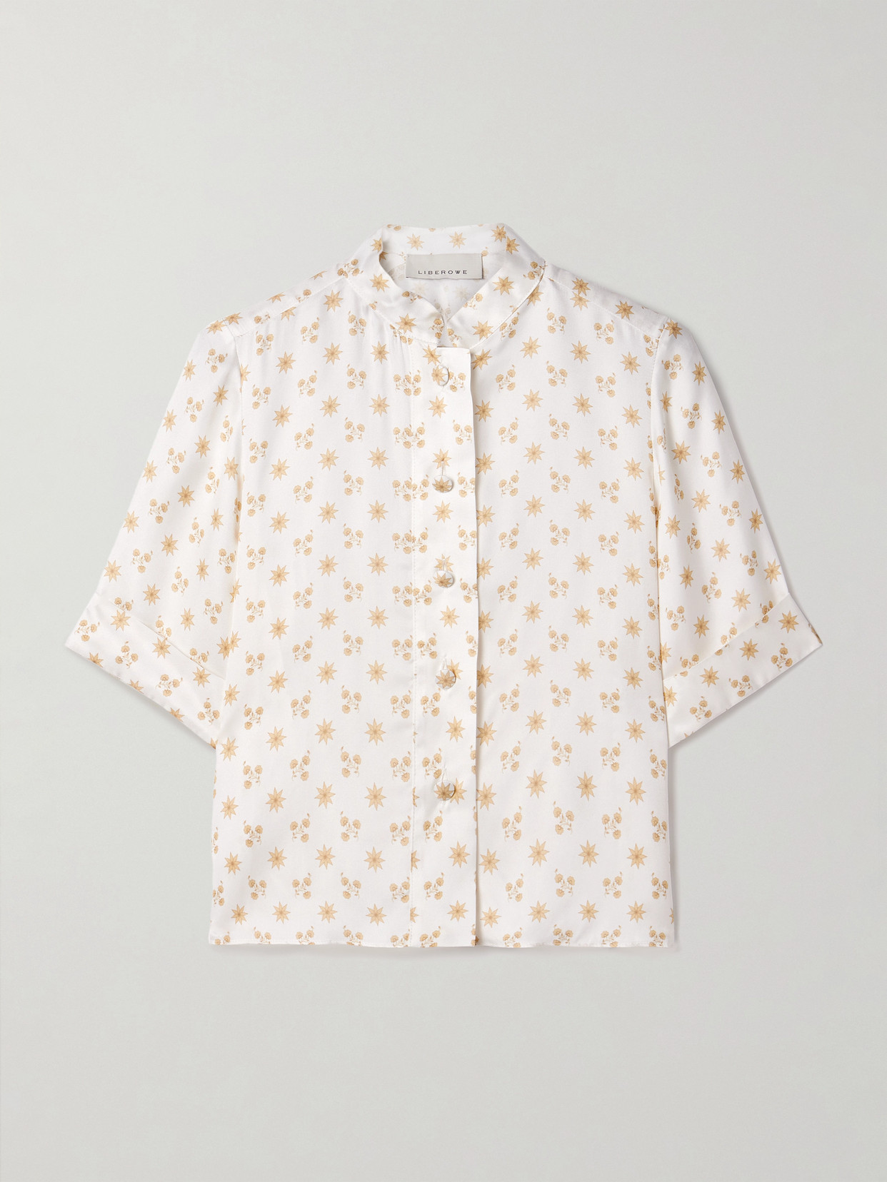 Liberowe Josette Floral-print Twill Shirt In White