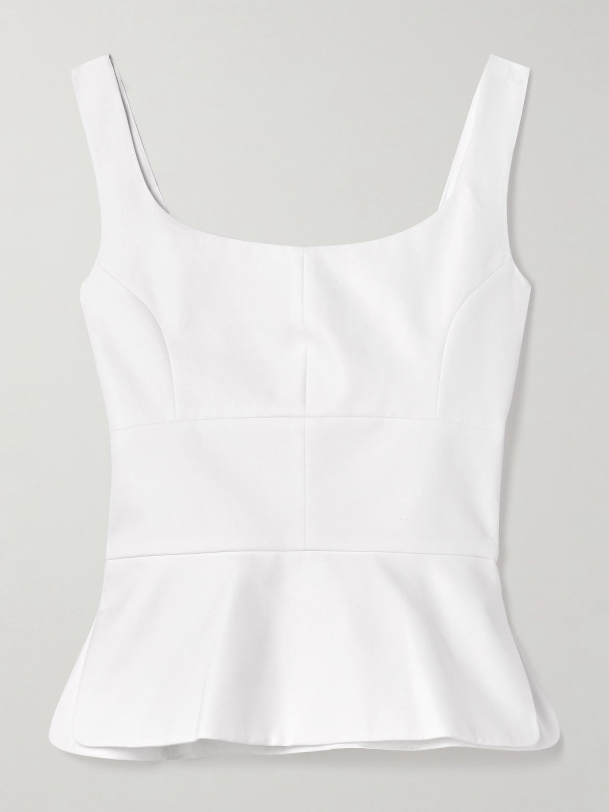 Liberowe Cotton-poplin Peplum Top In White