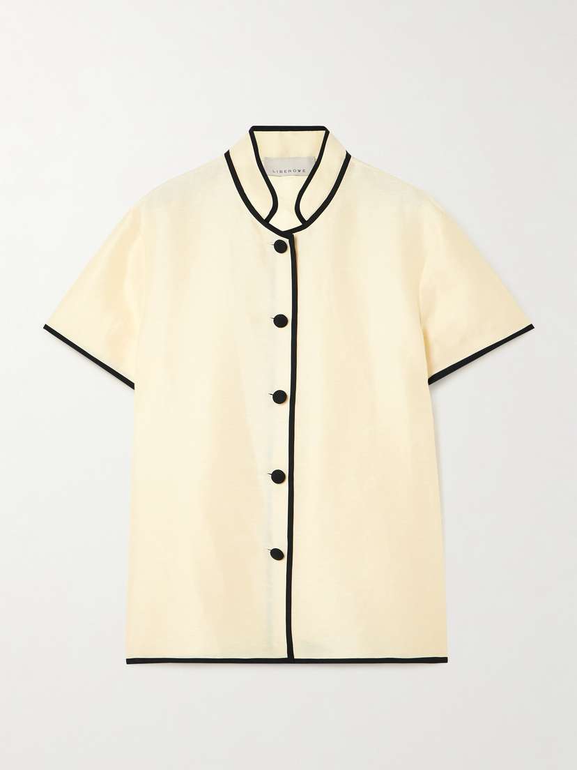 LIBEROWE Mandarin Linen-blend Blouse