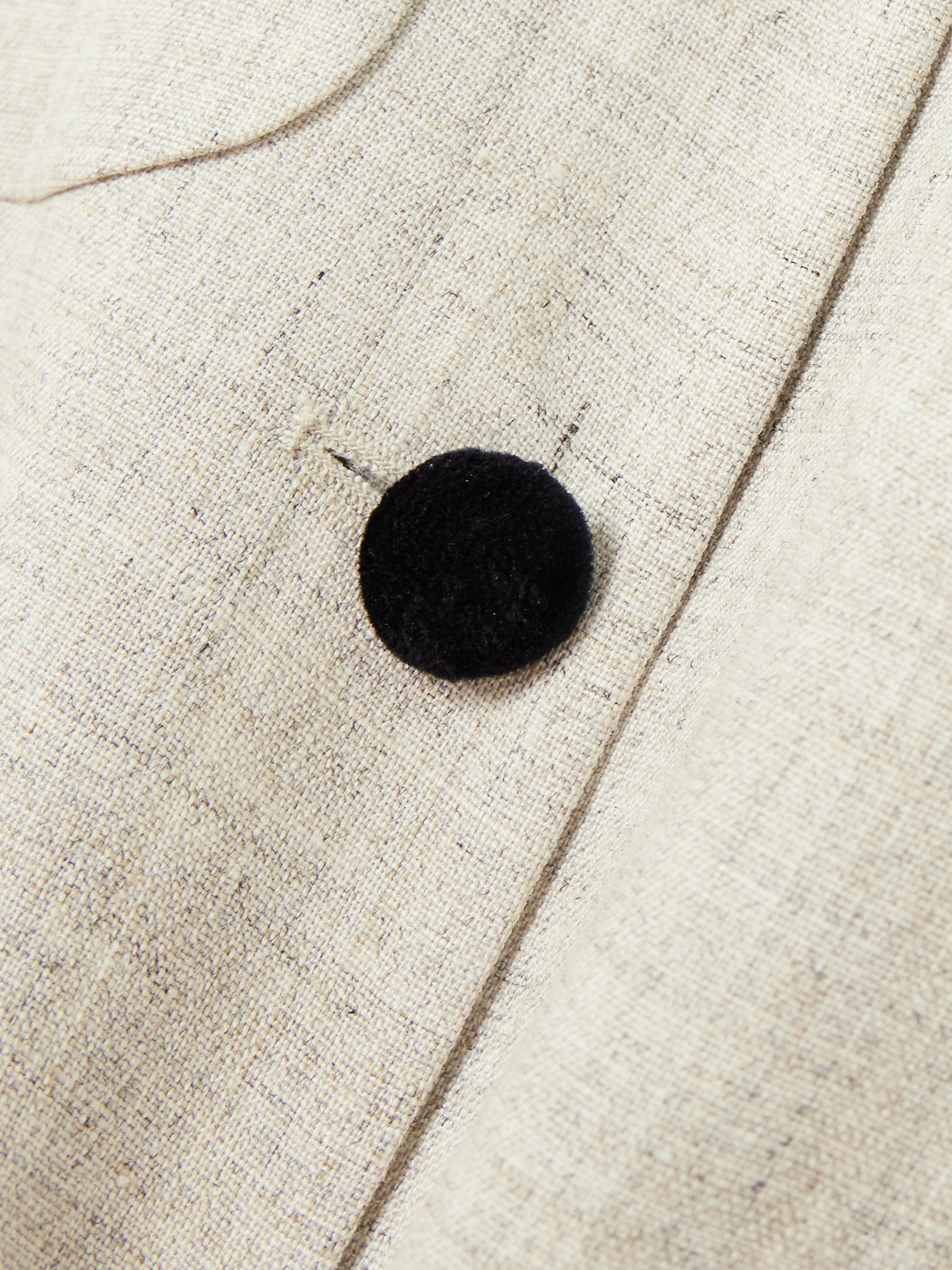 Shop Liberowe Raja Velvet-trimmed Canvas Blazer In Gray