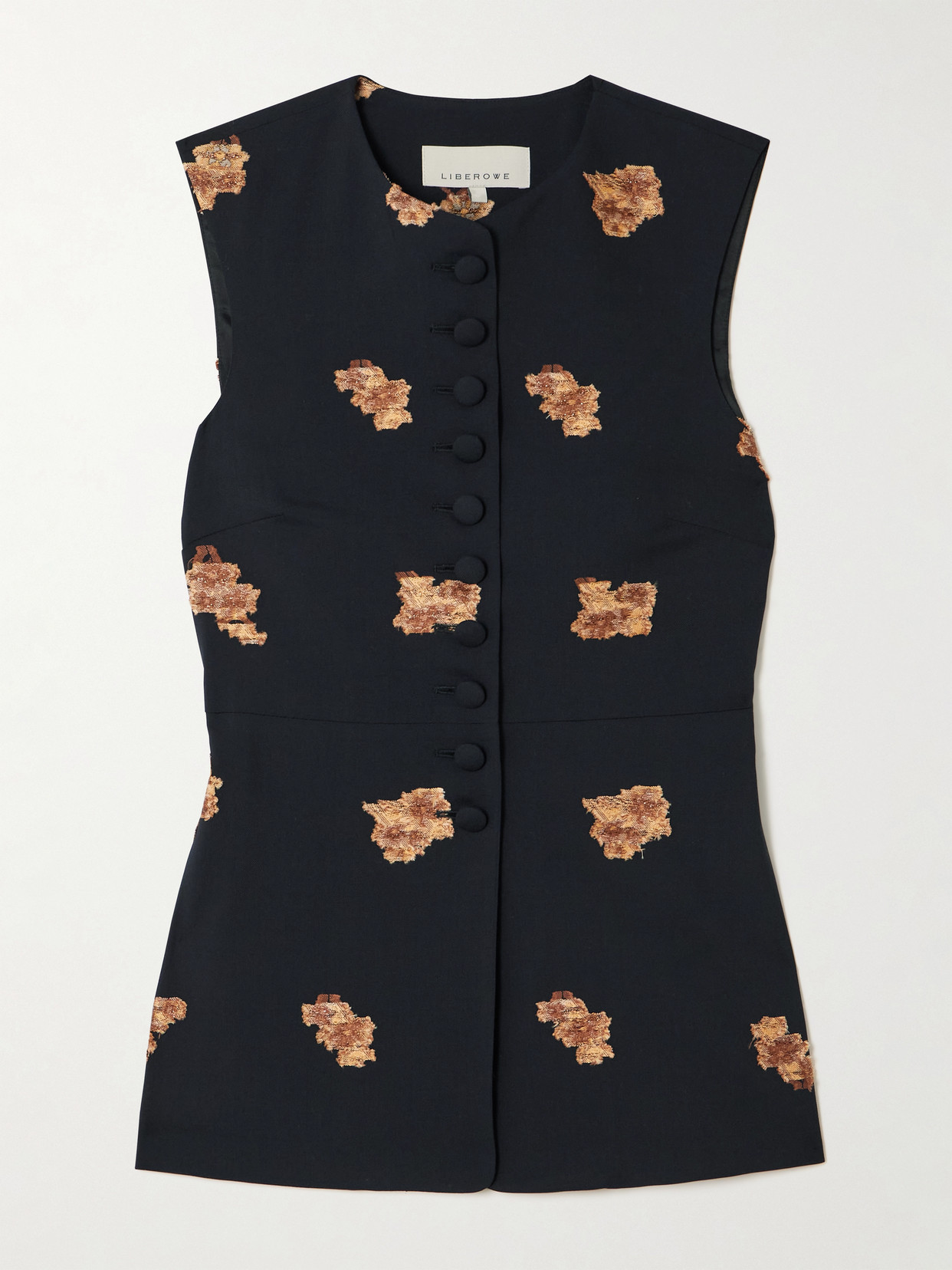Liberowe Wool-blend Embroidered Vania Waistcoat In Black