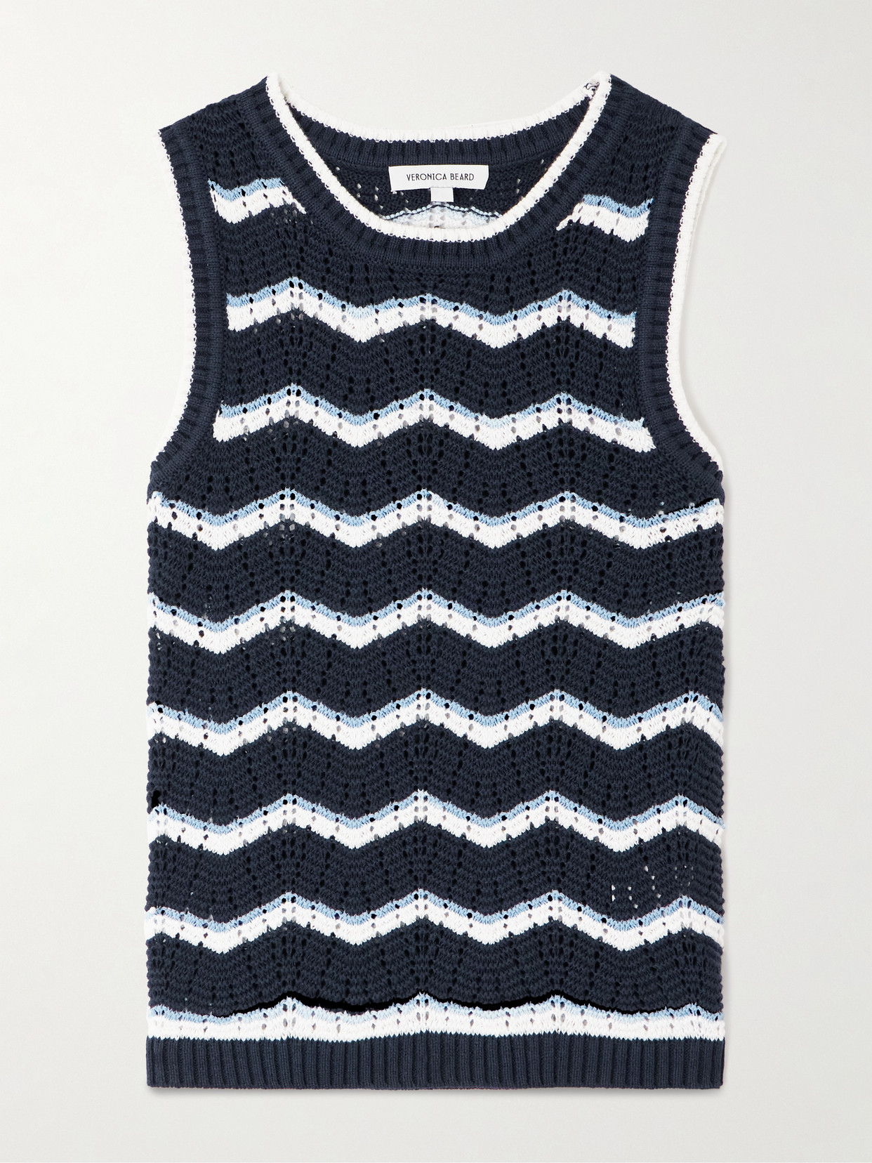 Veronica Beard Jerrel Cropped Cotton-blend Sweater Vest In Transparent