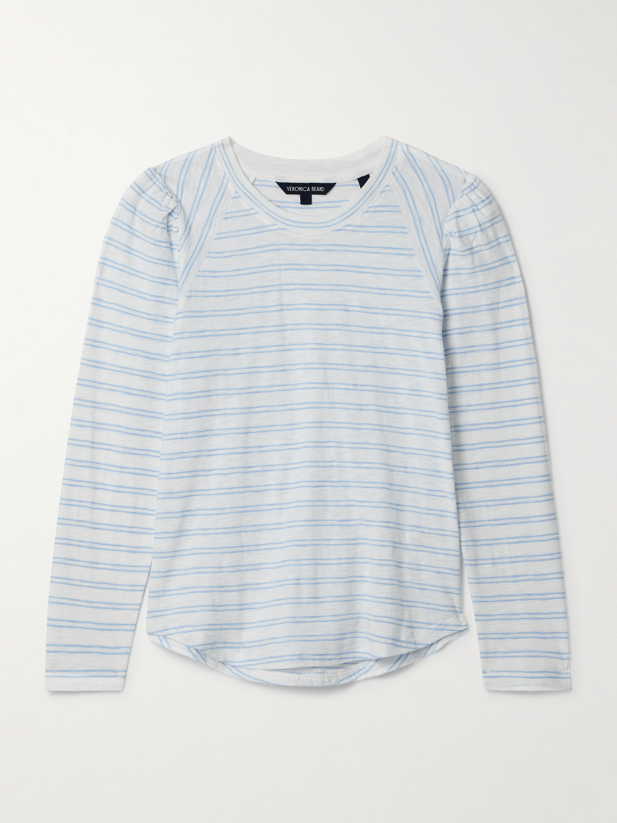 Veronica Beard Mason Striped Pima Cotton-jersey T-shirt In Blue