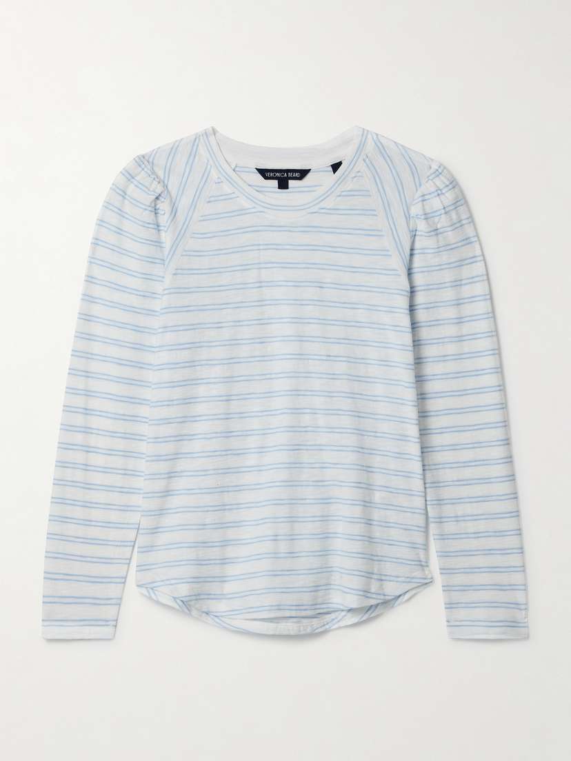 Veronica Beard Mason Striped Pima Cotton-jersey T-shirt