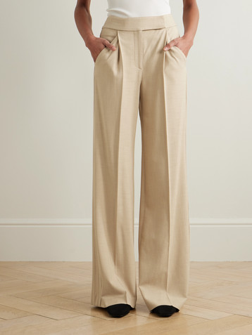 Veronica Beard Marbeau pleated woven wide-leg pants