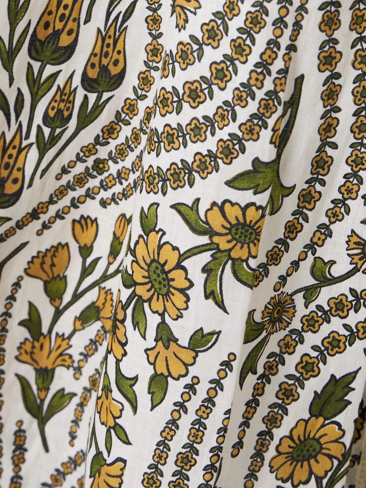 Shop Veronica Beard Rye Open-back Floral-print Linen Midi Dress In Yellow