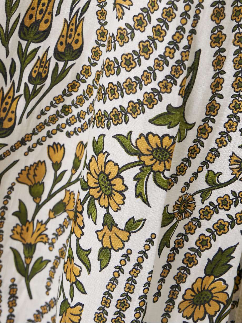rye open-back floral-print linen midi dress