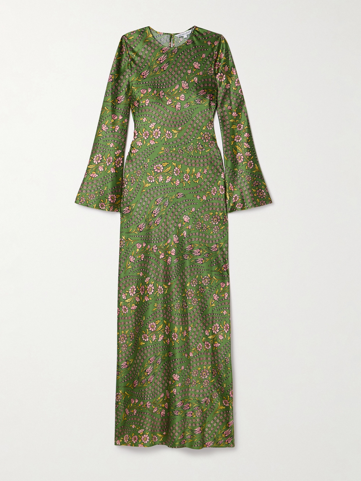 Veronica Beard Gemma Floral Long-sleeve Maxi Dress In Green