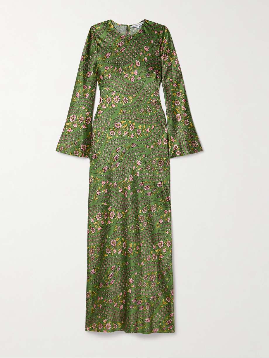 gemma floral-print silk-blend satin maxi dress