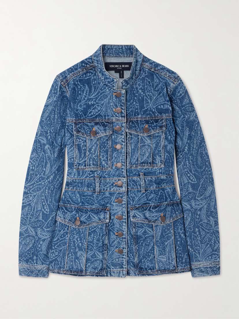 Veronica Beard Tika Bleached Denim Jacket