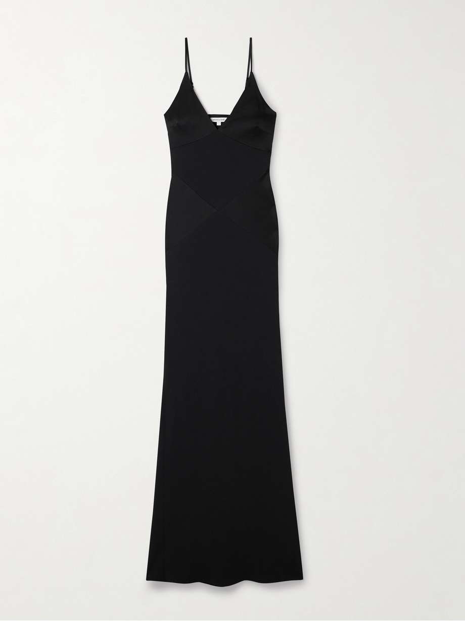 francis crepe and satin maxi dress
