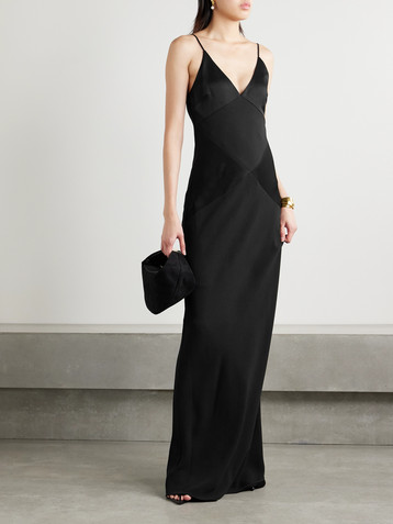 Veronica Beard Francis crepe and satin maxi dress