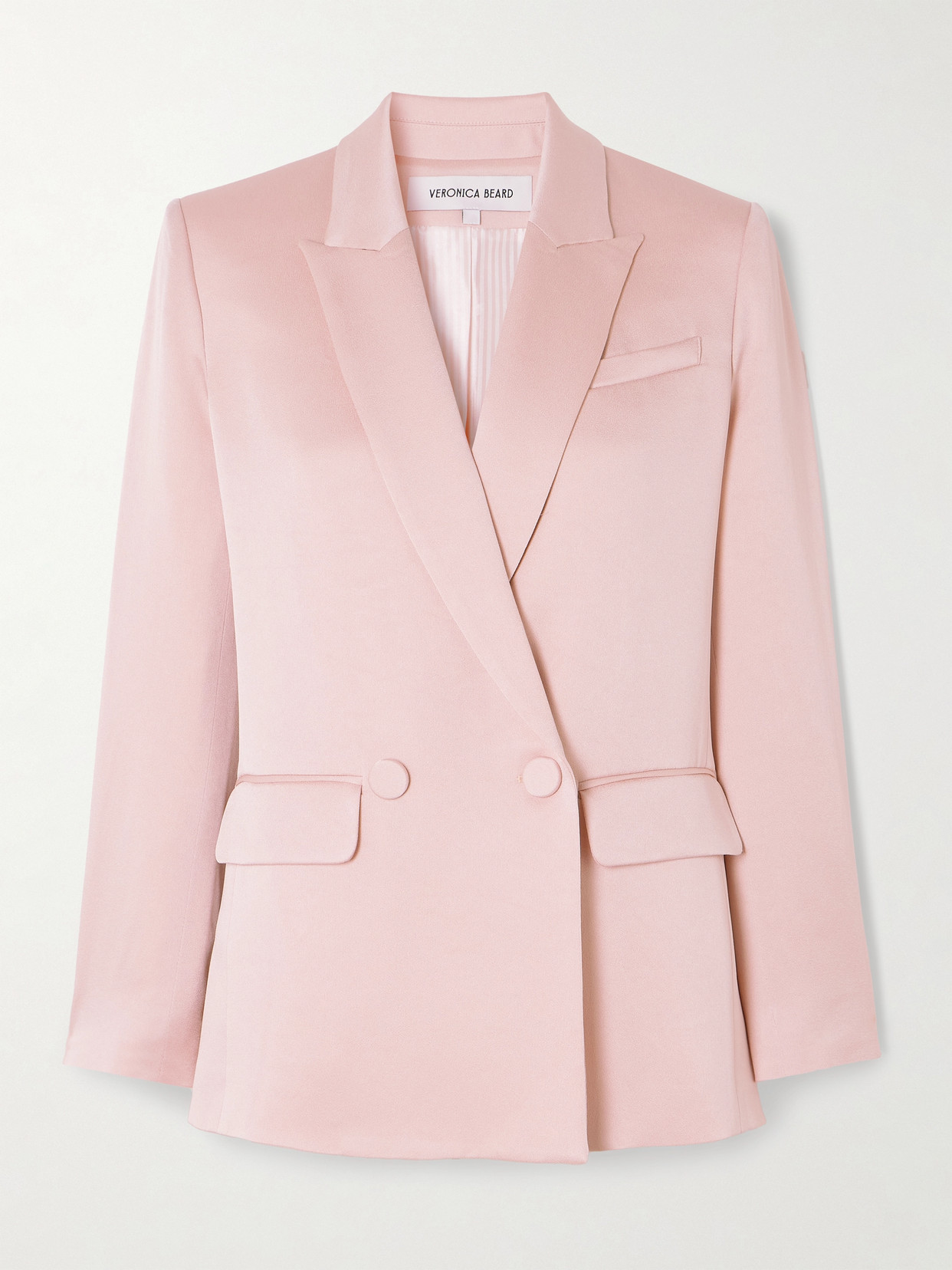 Veronica Beard Sevyn Dickey Double-breasted Crepe Blazer In Pink