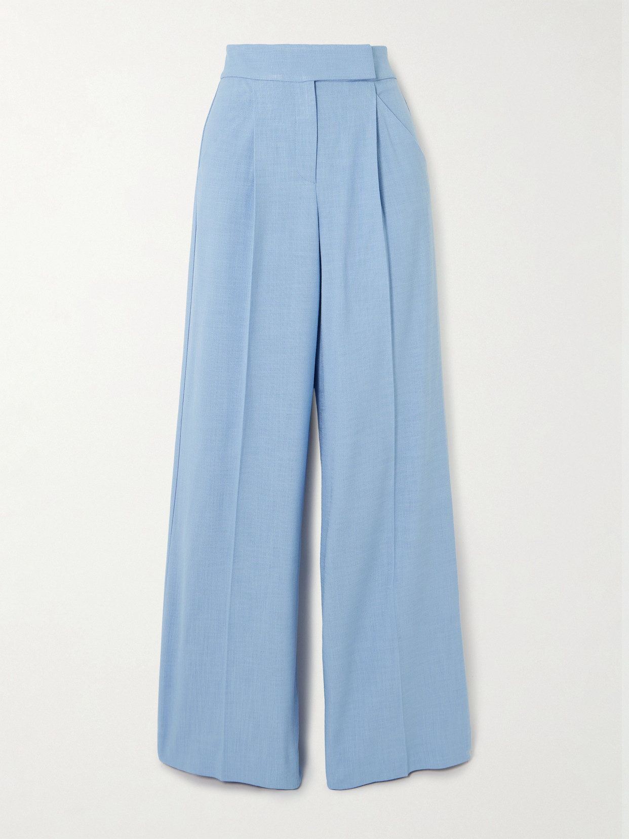 Veronica Beard Marbeau Pleated Woven Wide-leg Pants In Blue