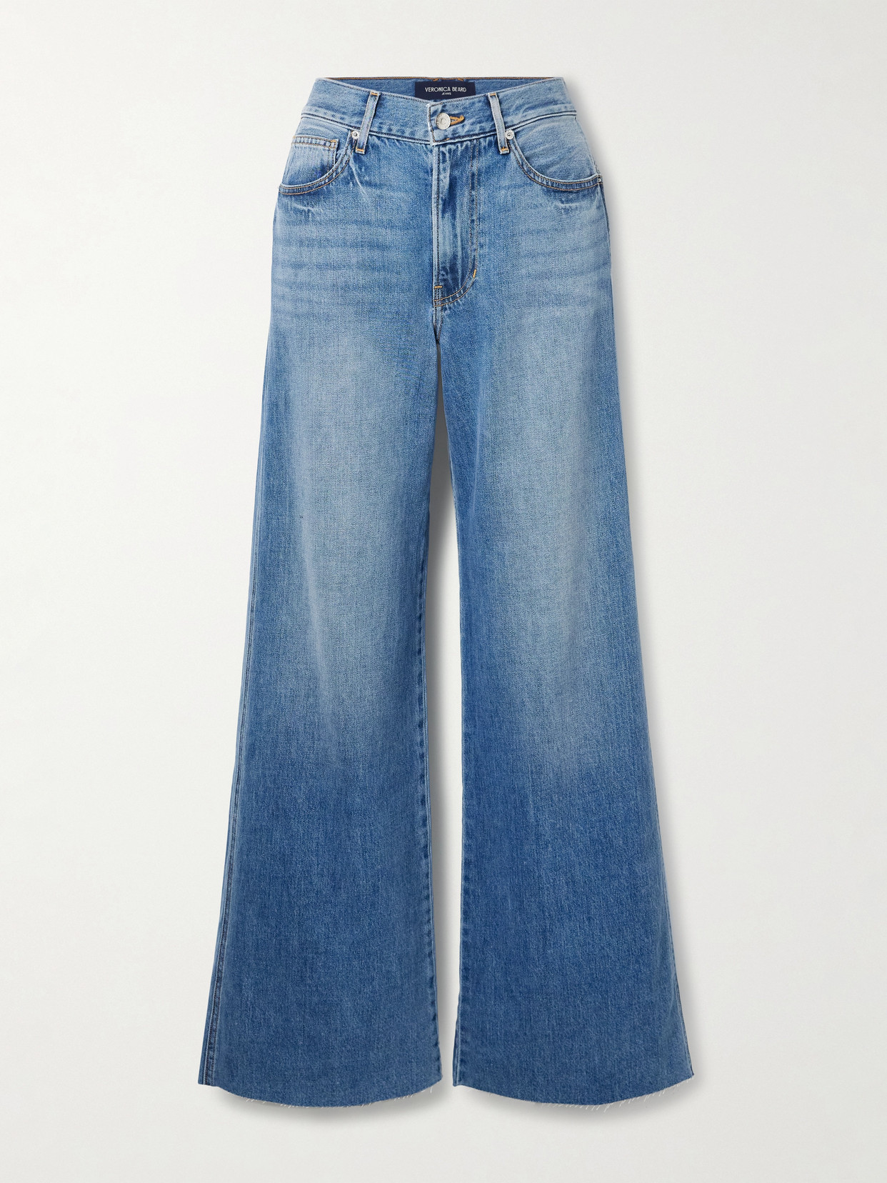 Veronica Beard Kasey Mid-rise Wide-leg Jeans In Blue