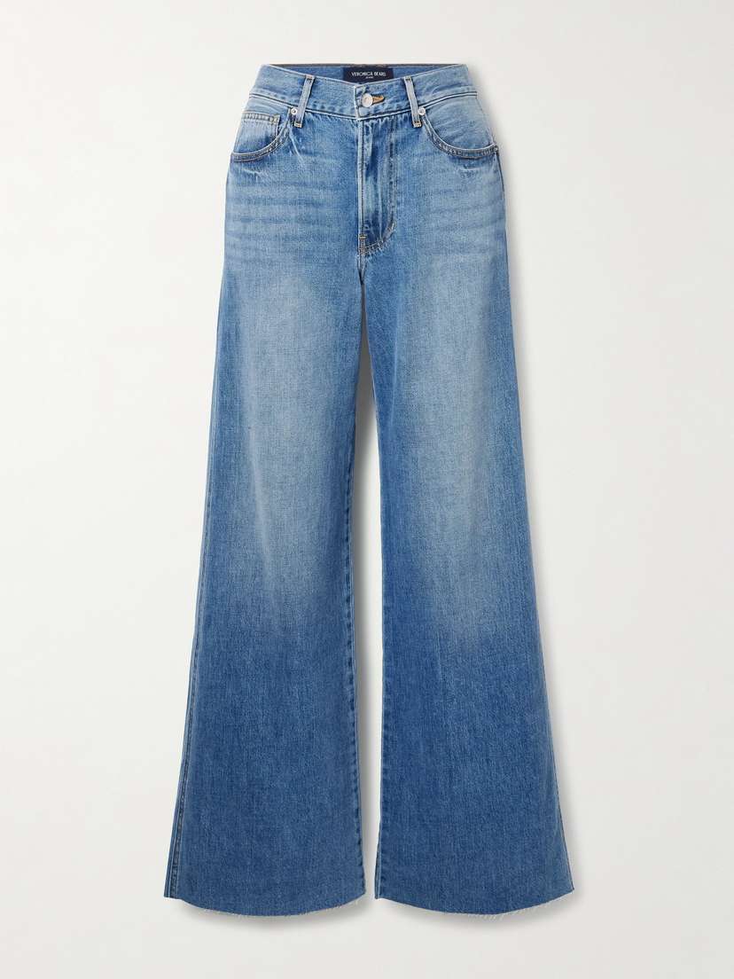 Veronica Beard Kasey Mid-rise Wide-leg Jeans