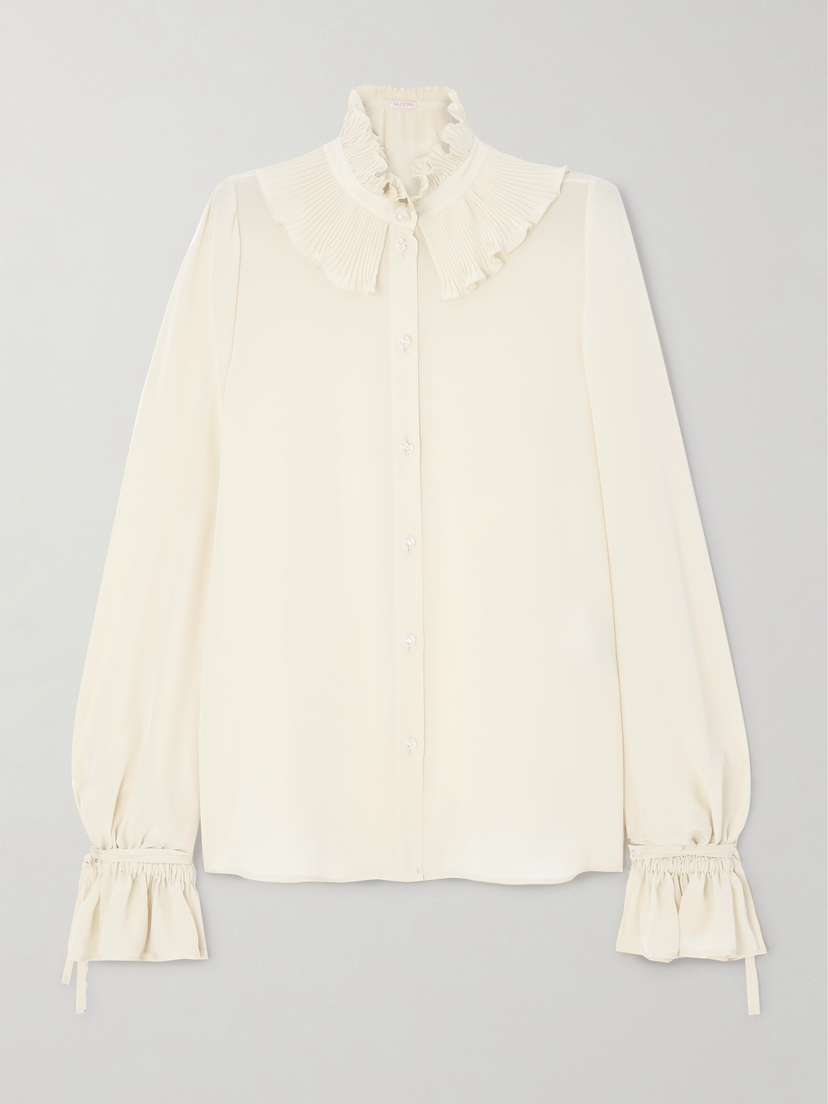 Valentino Garavani Ruffled Silk Crepe De Chine Shirt