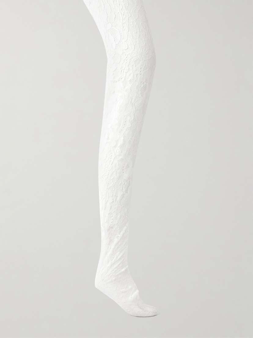 Valentino Garavani — Stretch-corded lace tights