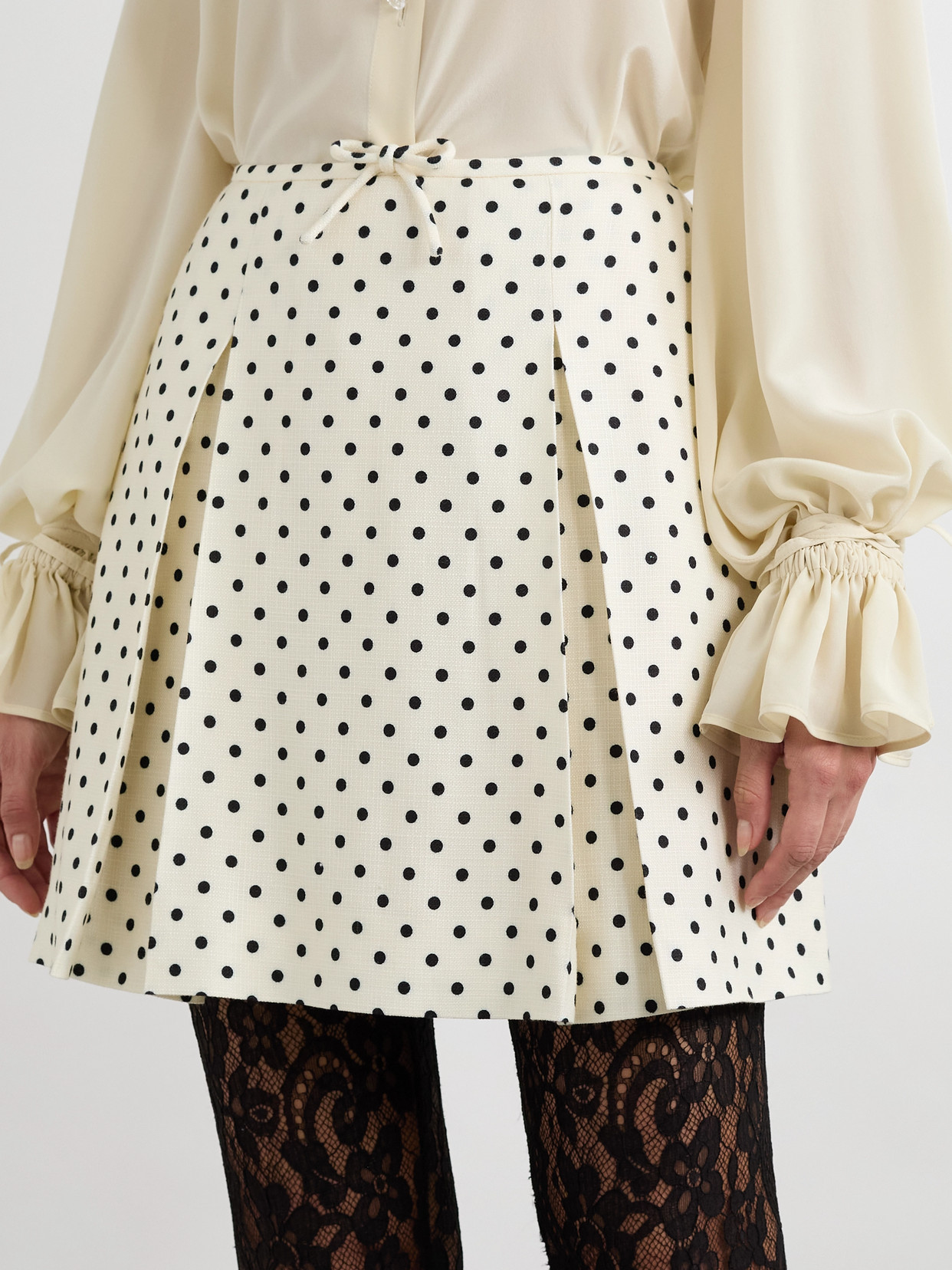 Garavani - Aline Polka-Dot Canvas Mini