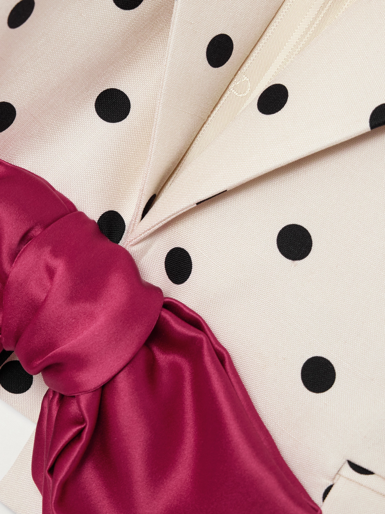 Valentino Bow-embellished Polka-dot Silk-shantung Jacket In White