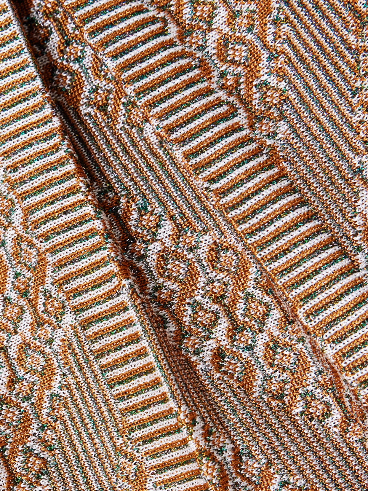 Garavani - Pleated Metallic Intarsia-Knit Midi