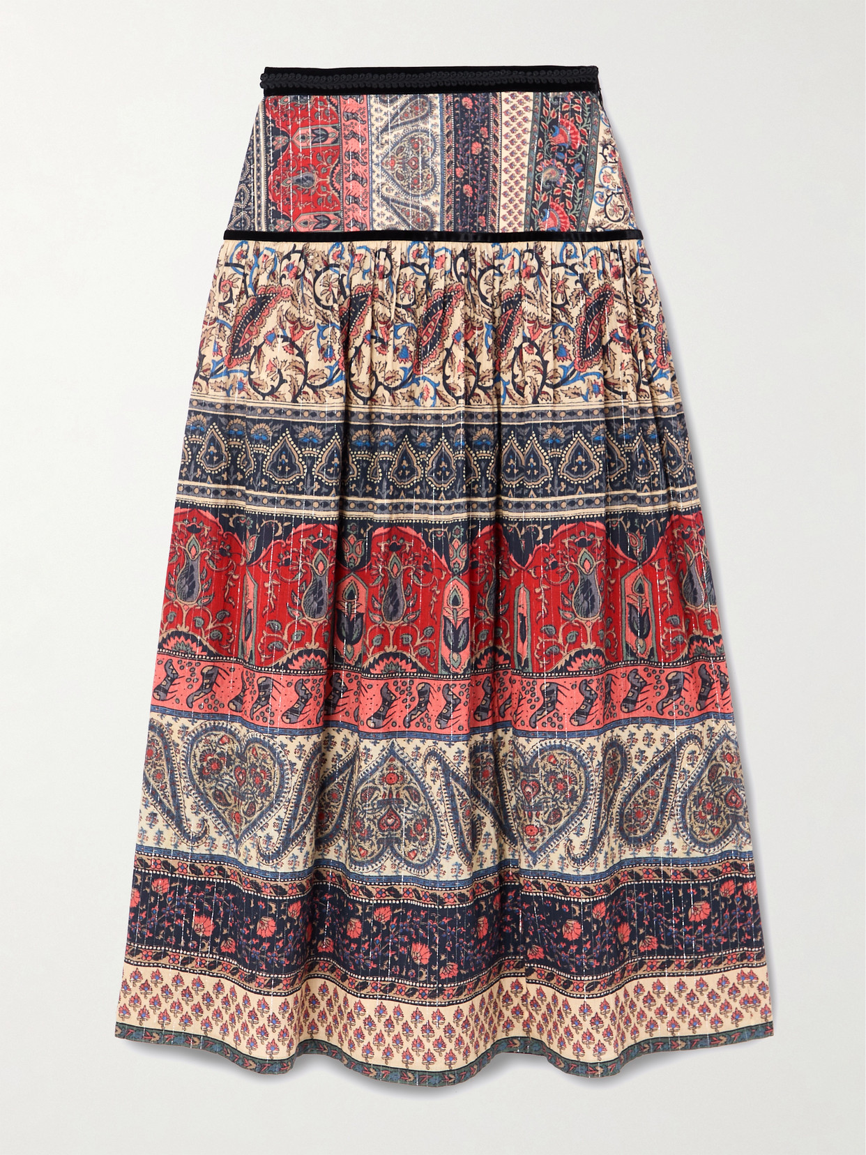 Valentino Voyage Imaginaire Midi Skirt In Red
