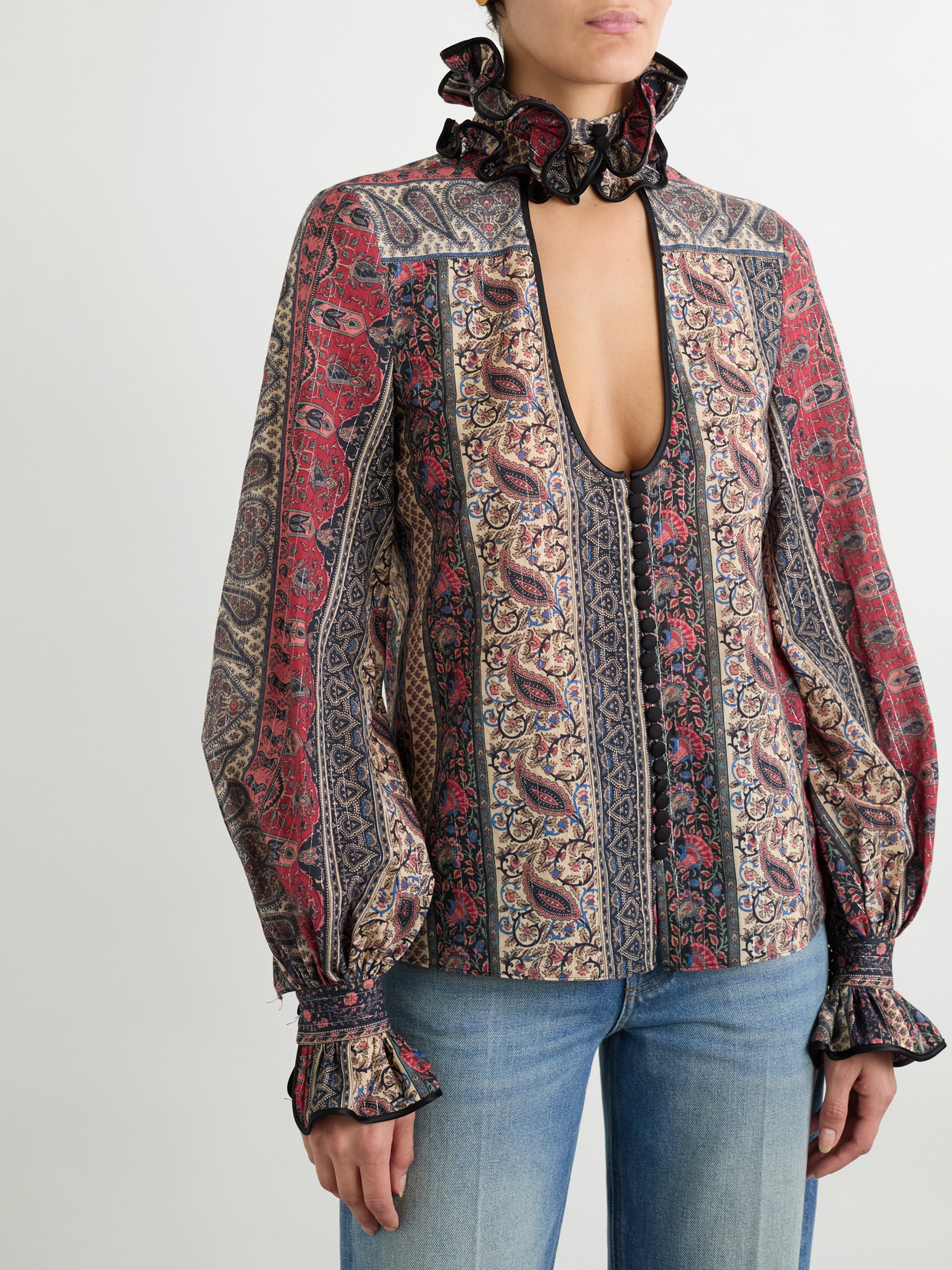 Valentino Paisley Print Shirt In Red