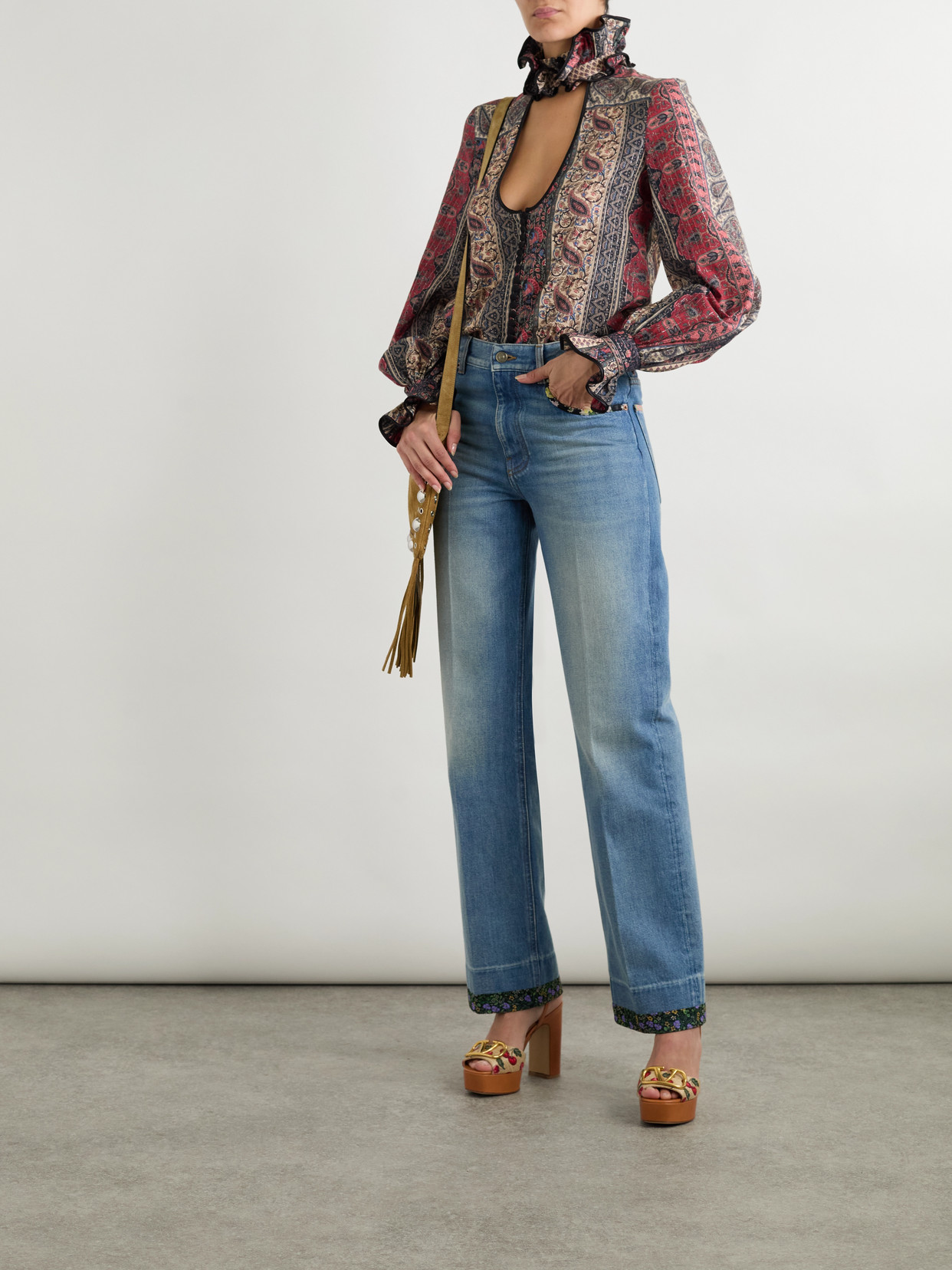 Valentino Paisley Print Shirt In Red