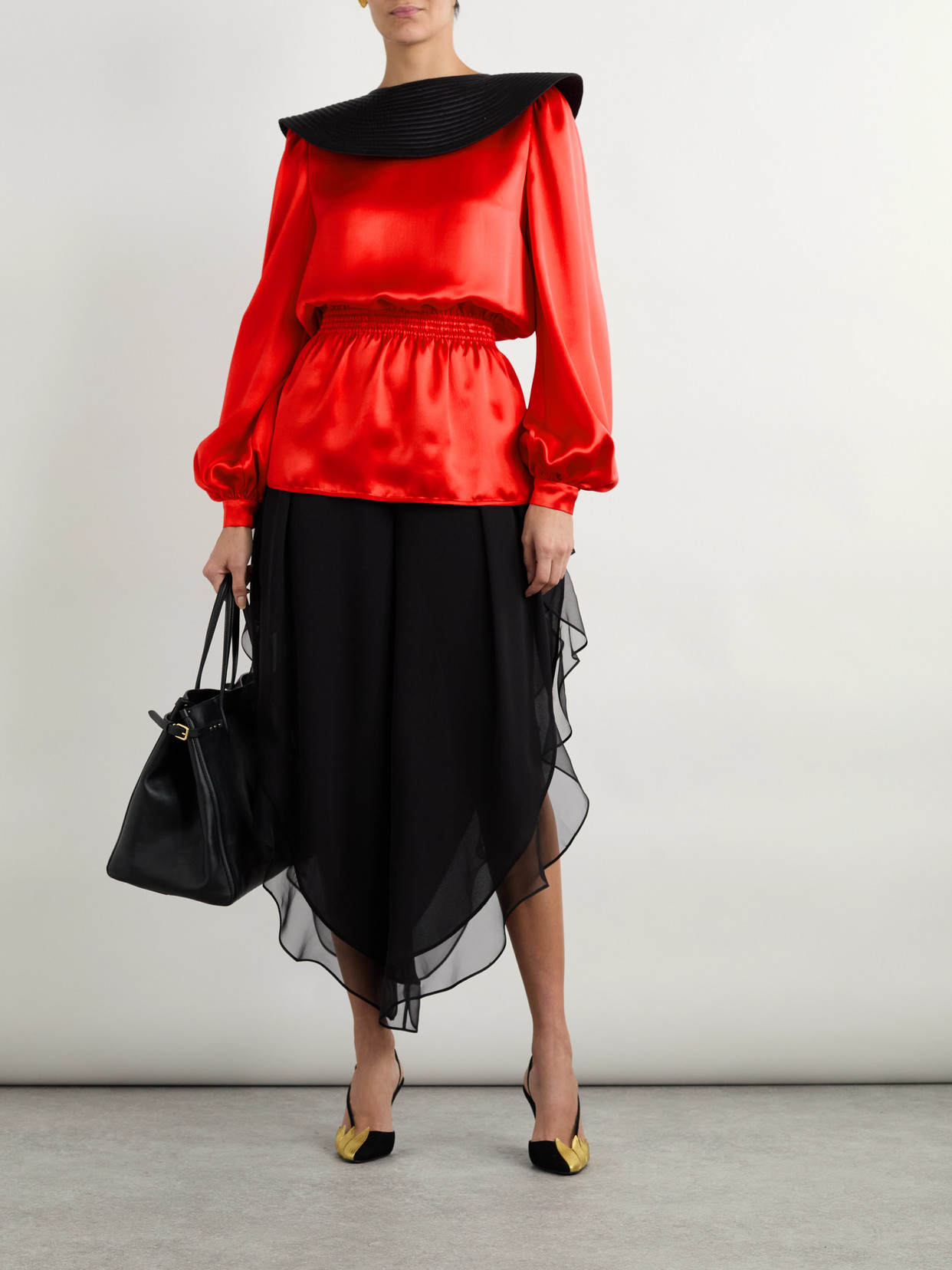 Valentino Georgette Baloon Pants In Black