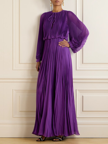 Valentino Garavani Pleated silk-crepe gown