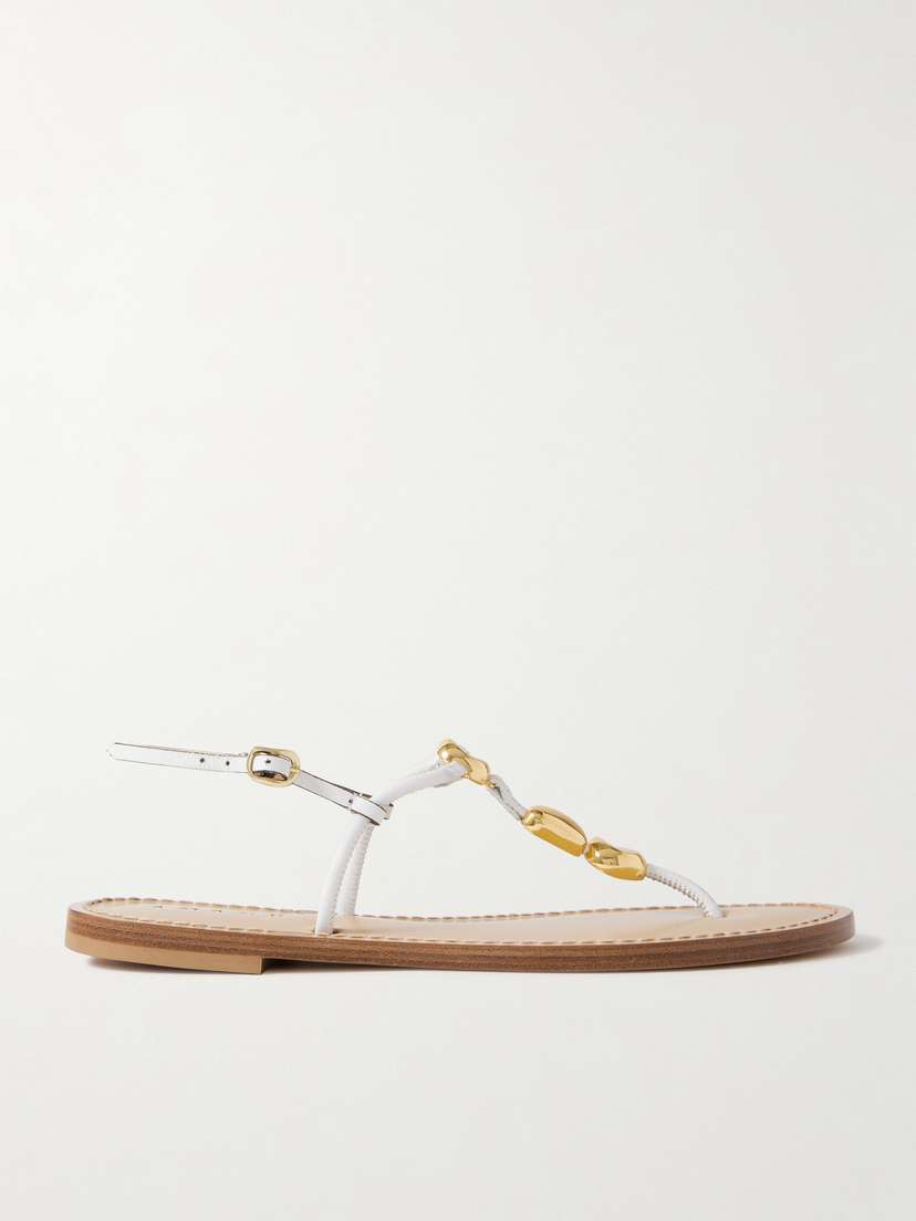 AMANU The Nairobi Embellished Leather Sandals