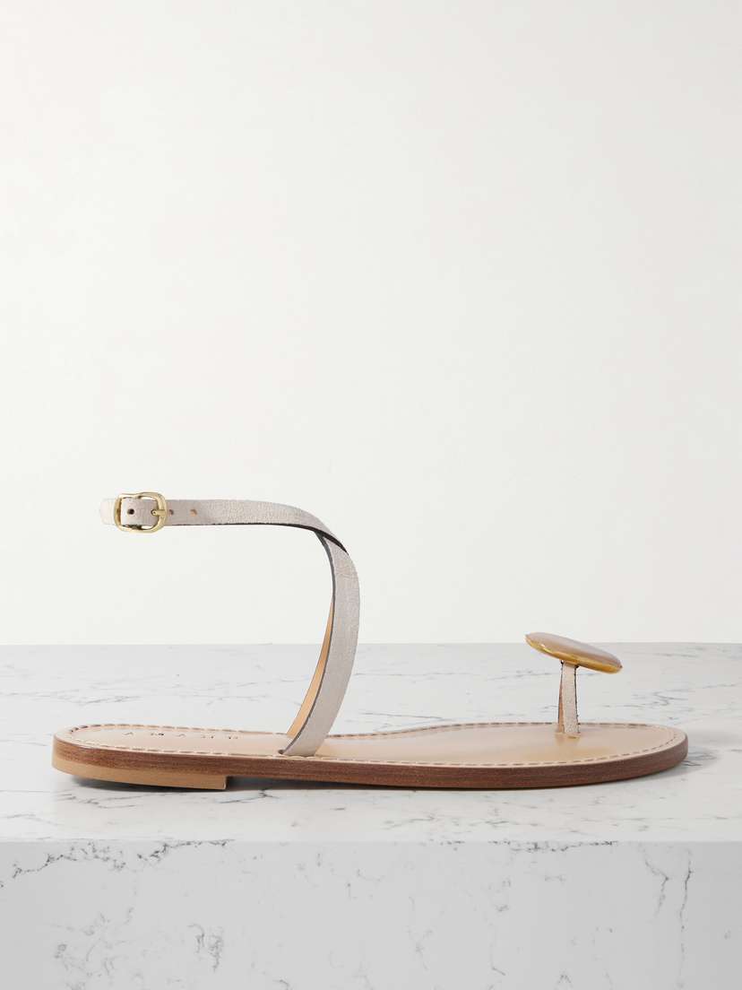 AMANU The Kigali Embellished Suede Sandals