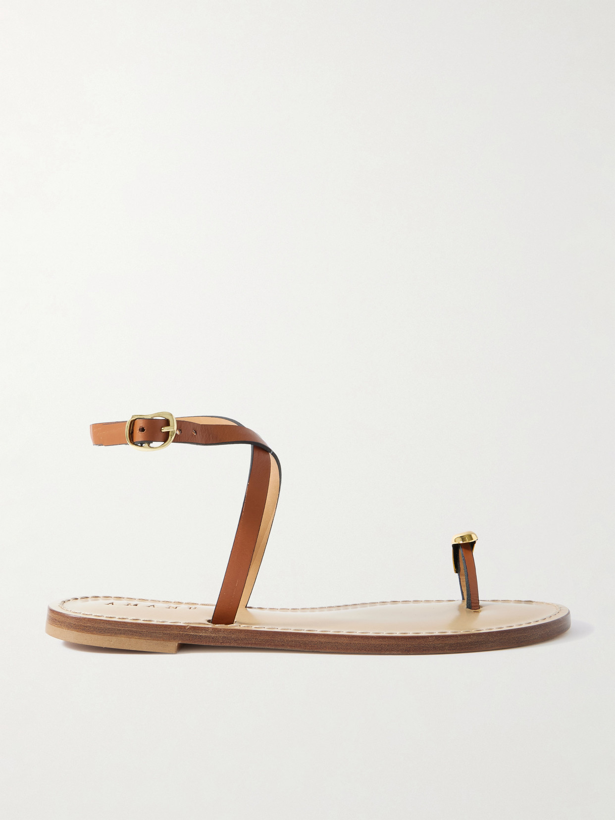 Amanu The Kigali Embellished Leather Sandals In Brown