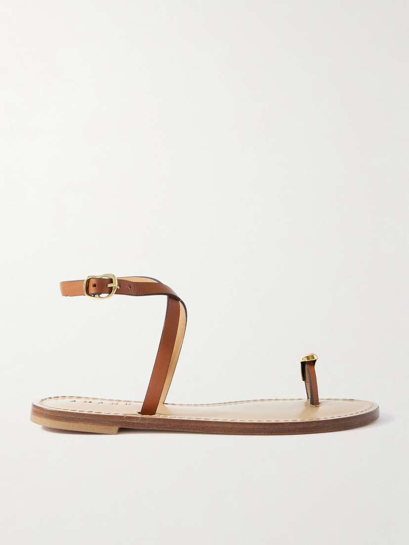 AMANU The Kigali Embellished Leather Sandals