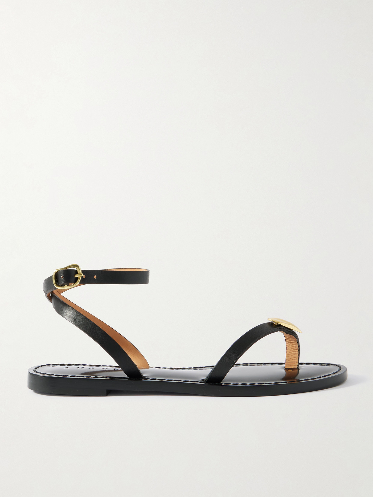 Amanu The Senegal Embellished Leather Sandals In Black
