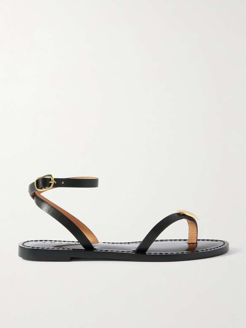 AMANU The Senegal Embellished Leather Sandals