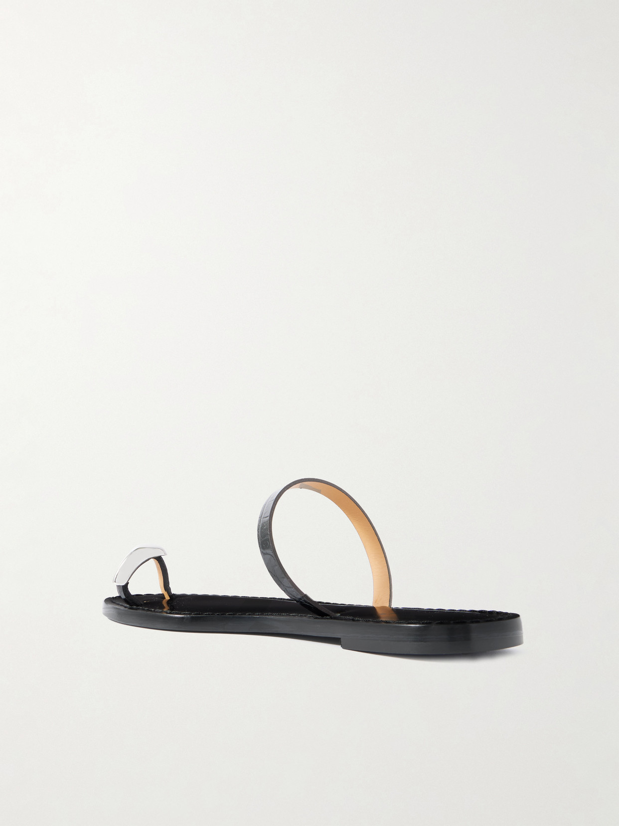 The Kibera Embellished Croc-Effect Sandals