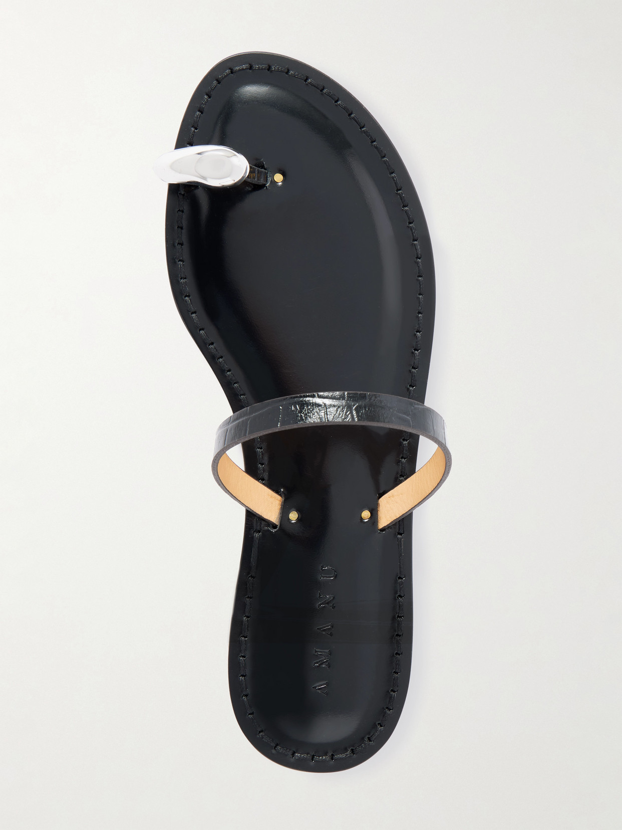 The Kibera Embellished Croc-Effect Sandals