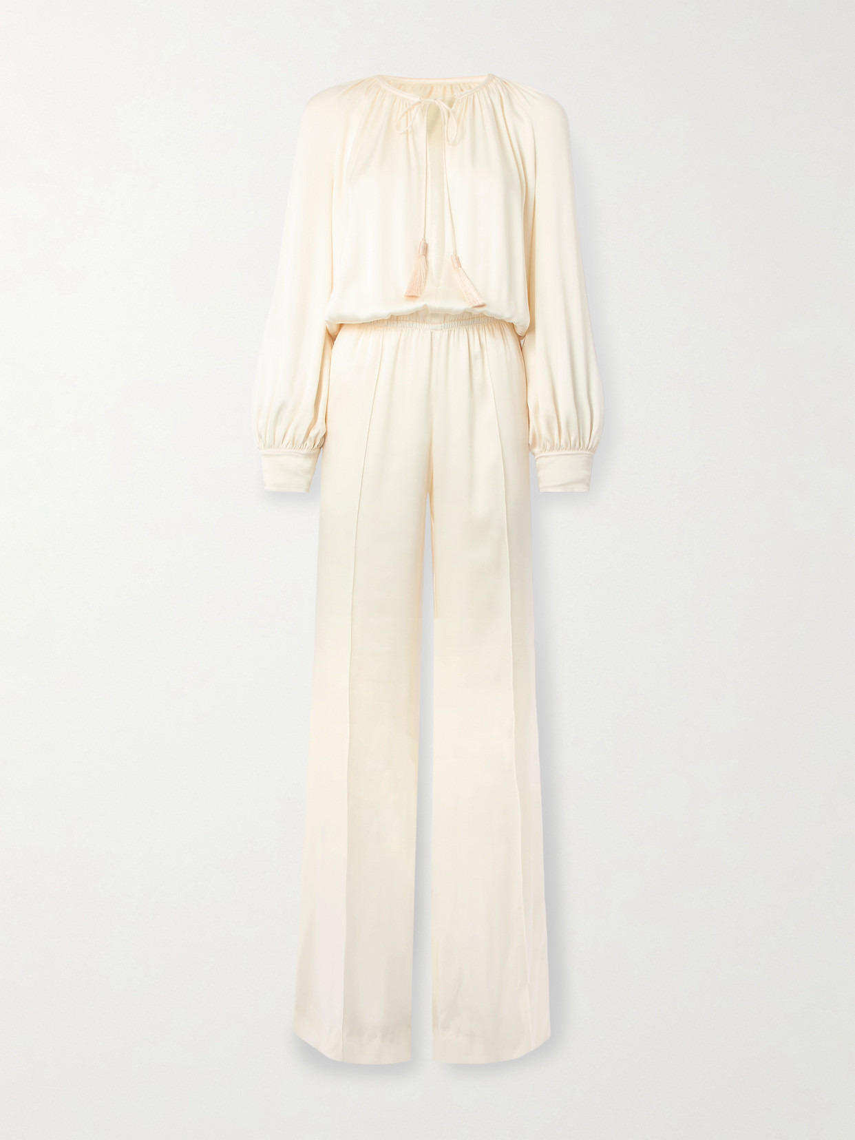 Tom Ford Silk-satin Jumpsuit In Ivory