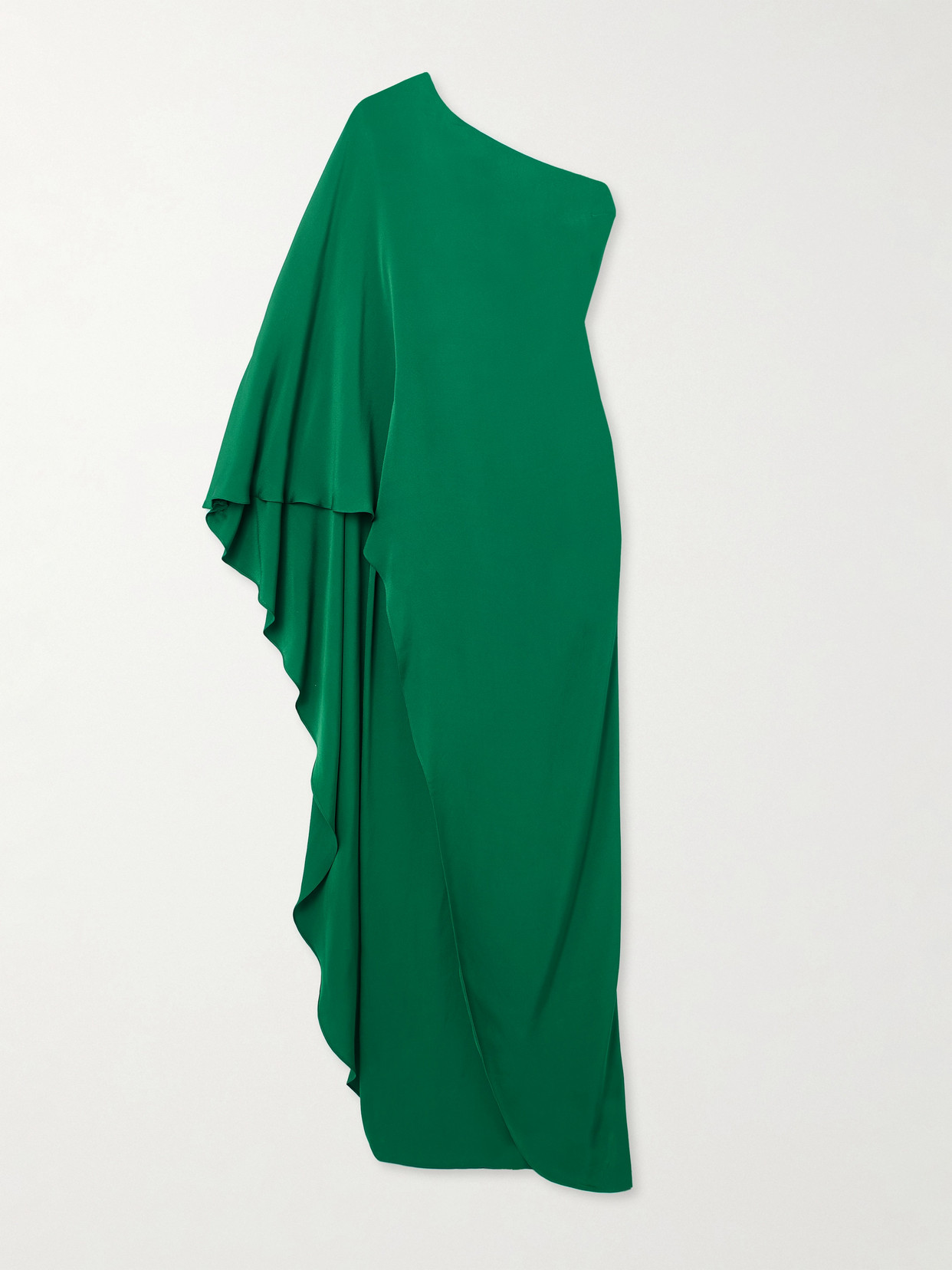 Tom Ford Asymmetric One-shoulder Crepe Dress In Green