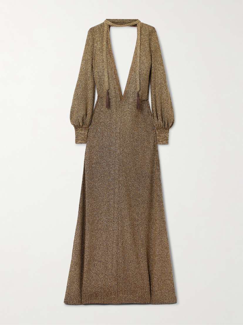 Tom Ford Embellished Metallic Jersey Maxi Dress