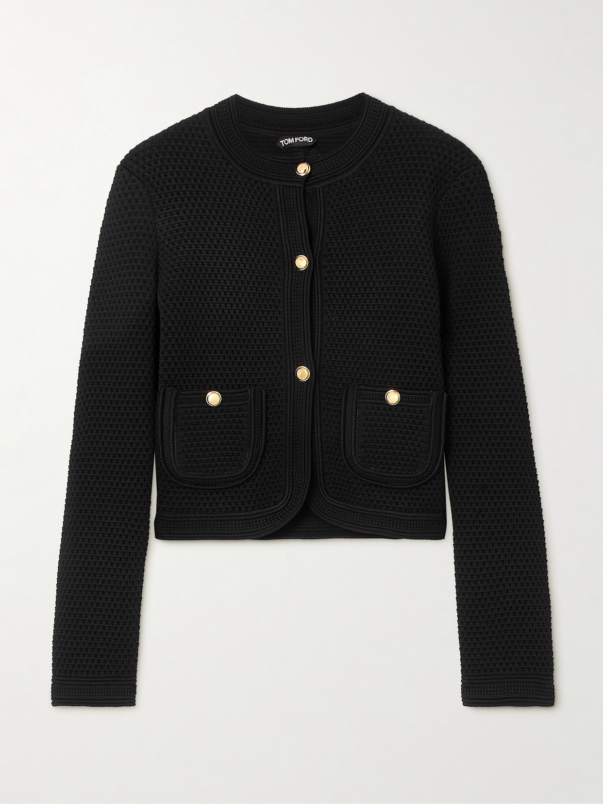 Tom Ford Single-breasted Cardigan Jacket In Black