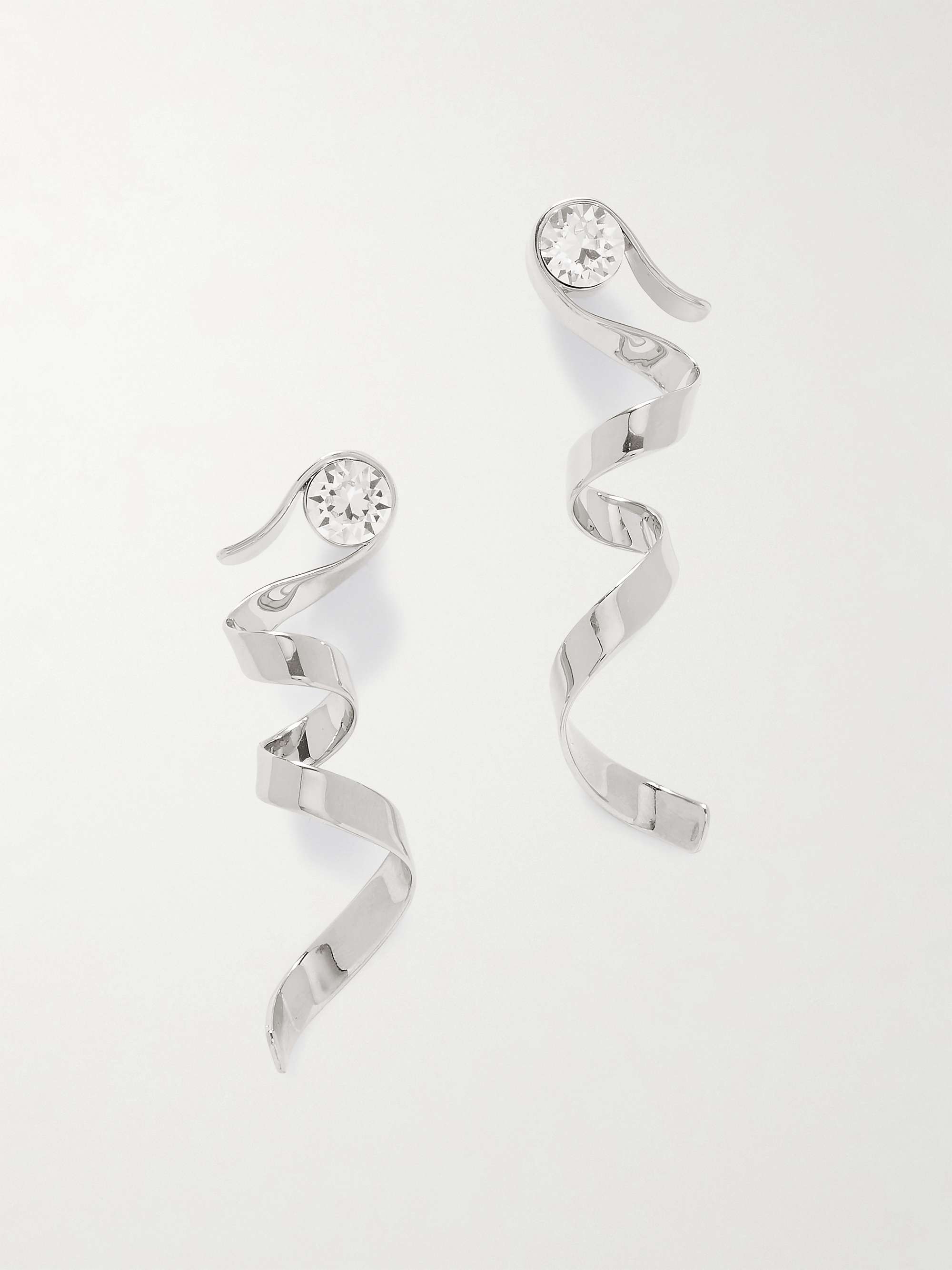 DRIES VAN NOTEN Silver-tone crystal earrings | NET-A-PORTER