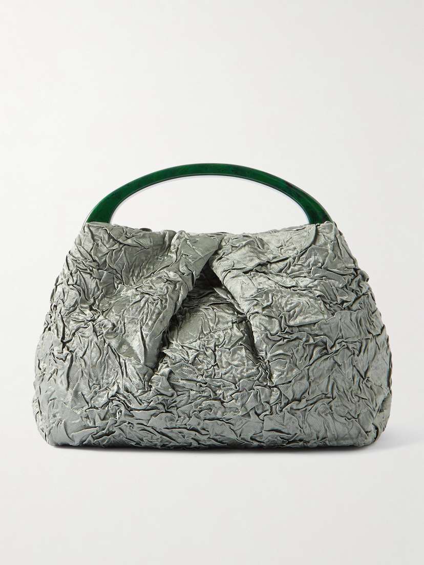 Dries Van Noten Gathered Crushed-plissé Tote