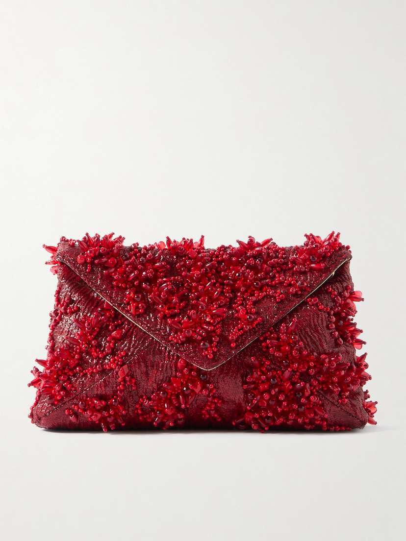 Dries Van Noten Embellished Metallic Jacquard Clutch