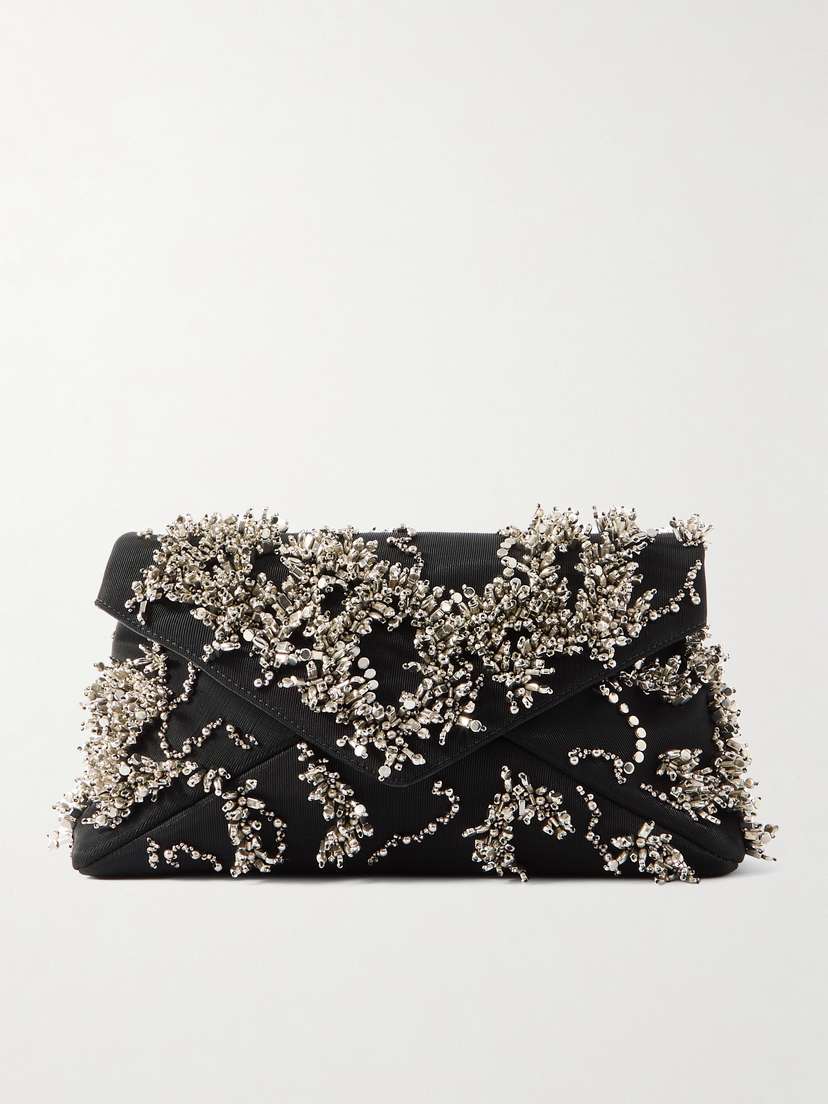 Dries Van Noten Embellished Canvas Clutch